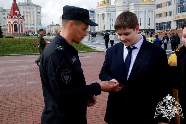 В Мордовии росгвардейцы присоединились к всероссийской акции «Георгиевская ленточка» 