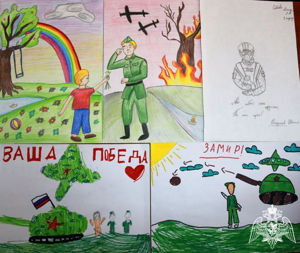 В Саранске дети нарисовали рисунки для росгвардейцев – участников СВО