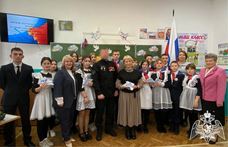 В Рузаевке прошел урок мужества с сотрудником ОМОН «Аркуда» Росгвардии