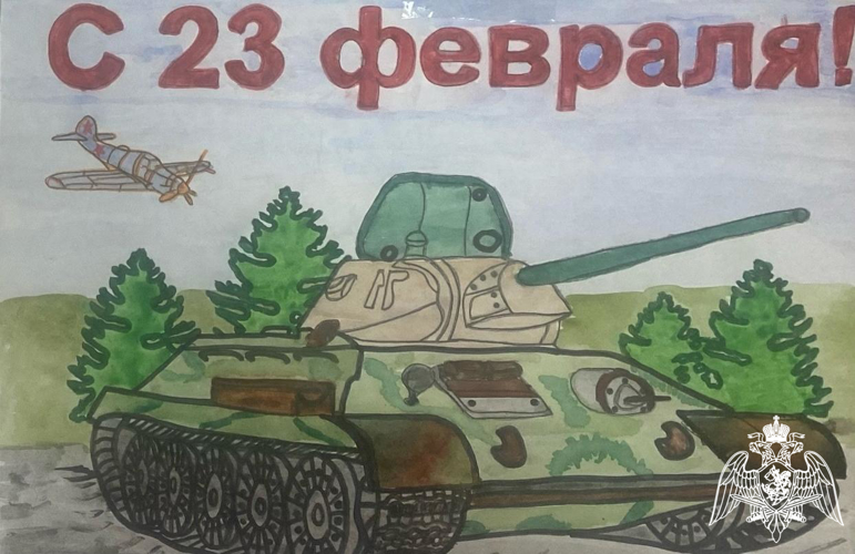 В Мордовии в преддверии Дня защитника Отечества дети росгвардейцев подготовили творческие работы