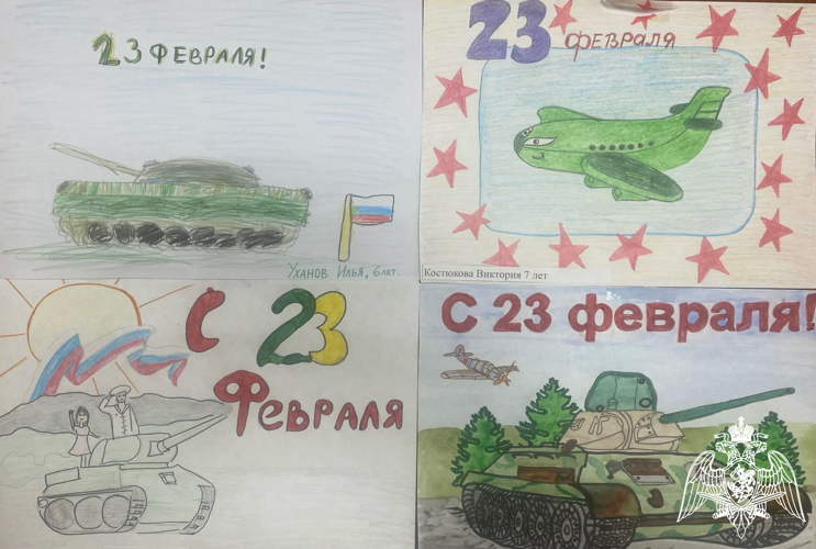 В Мордовии в преддверии Дня защитника Отечества дети росгвардейцев подготовили творческие работы