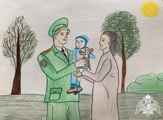 В Мордовии дети росгвардейцев подготовили рисунки ко Дню семьи, любви и верности
