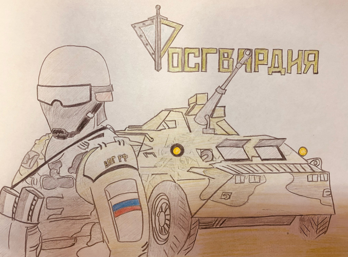 В Мордовии подшефные кадеты Росгвардии нарисовали рисунки для участников СВО 