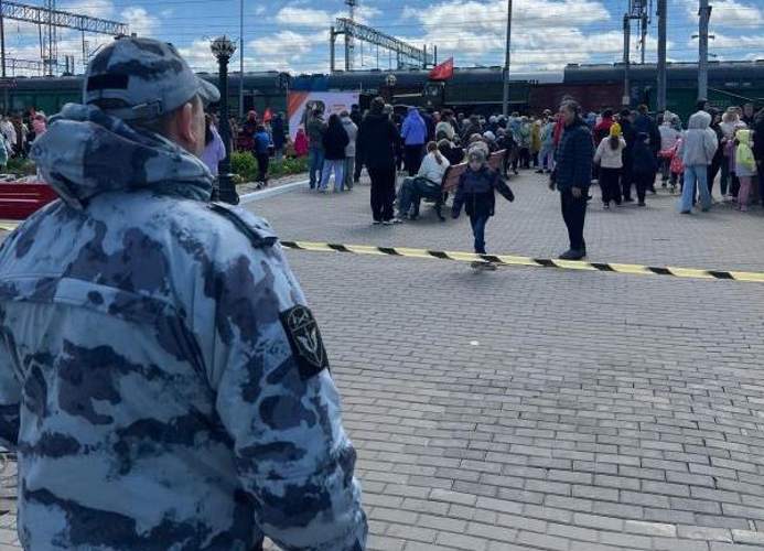 В Рузаевке сотрудники Росгвардии приняли участие в обеспечении безопасности во время встречи «Паровоза Победы»
