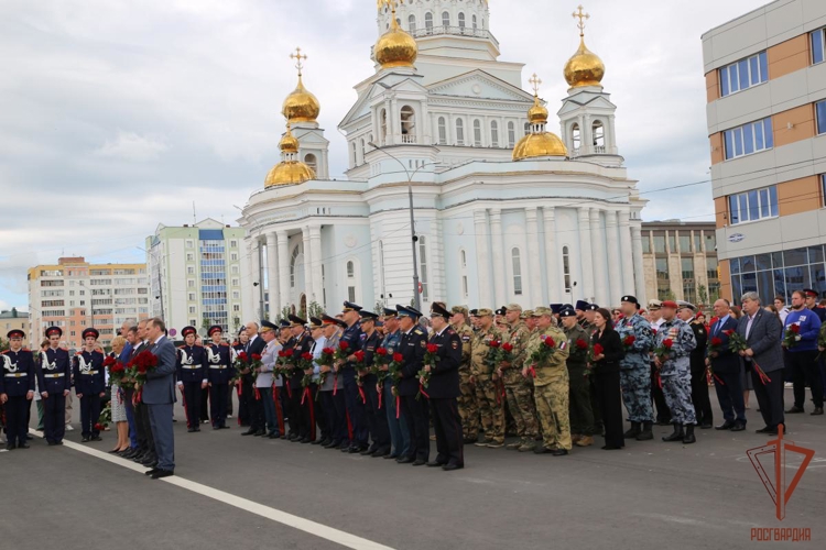Сотрудники Управления Росгвардии по Республике Мордовия - на церемонии, посвященной Дню памяти и скорби